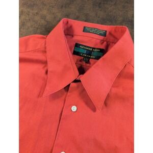 Alexander Julian Colours Mens Red Button Down Dress Shirt Long Sleeve Sz L 16.5